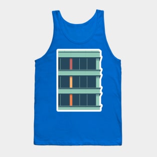 Building Skyscraper in Cityscape Sticker design vector. City Business Tower sticker design vector illustration. Tank Top